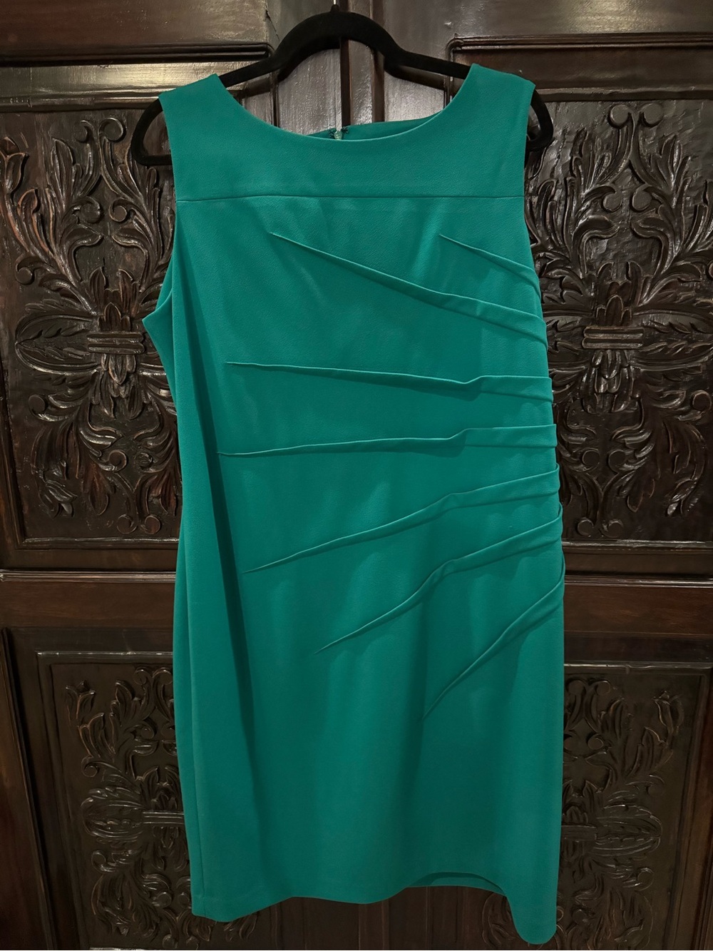 Calvin Klein Green Sleeveless Draped Ruched Sheath Women’s Plus Dress
